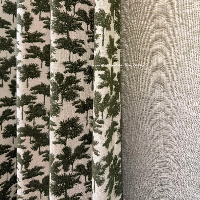 Vintage Forest Coconut Printing Tassel Thickened Chenille Curtains for Bedroom Living Room French Window Customized Finished