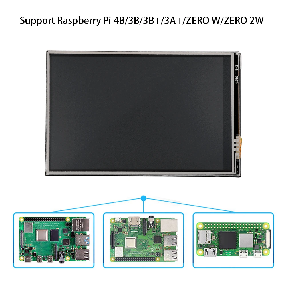 3.5 Inch TFT Touch Screen for Raspberry Pi 2/3B/4B with 125MHz SPI 50Hz Cooling Fan - 450x320 Display Resolution