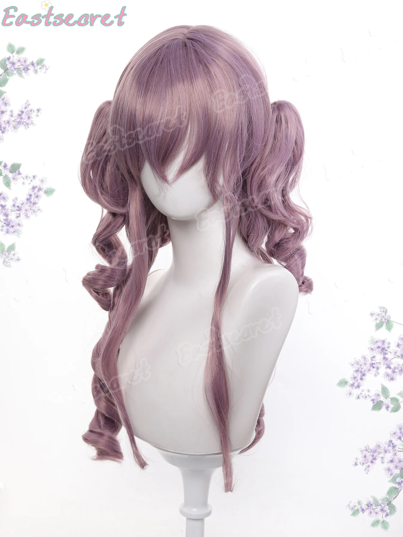 Taro purple wig for women Lolita Roman roll jellyfish head double ponytail high-level roll Roman roll doll Synthetic hair cover