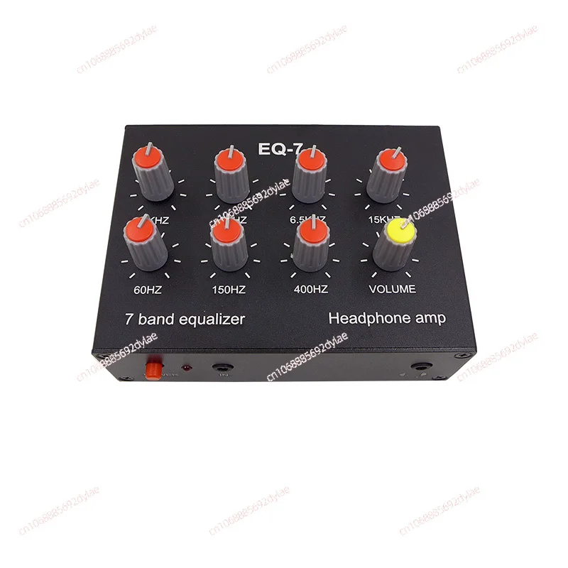 Stereo seven band equalizer, tone adjustment for high, medium, and low frequencies, audio preamplifier for speakers