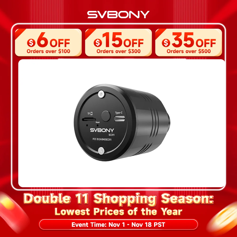 SVBONY SC311 Upgrade WiFi Astronomy Camera Eyepiece Planetary Camera RAW/FITS Lossless Output Suitable for Planetary Photography