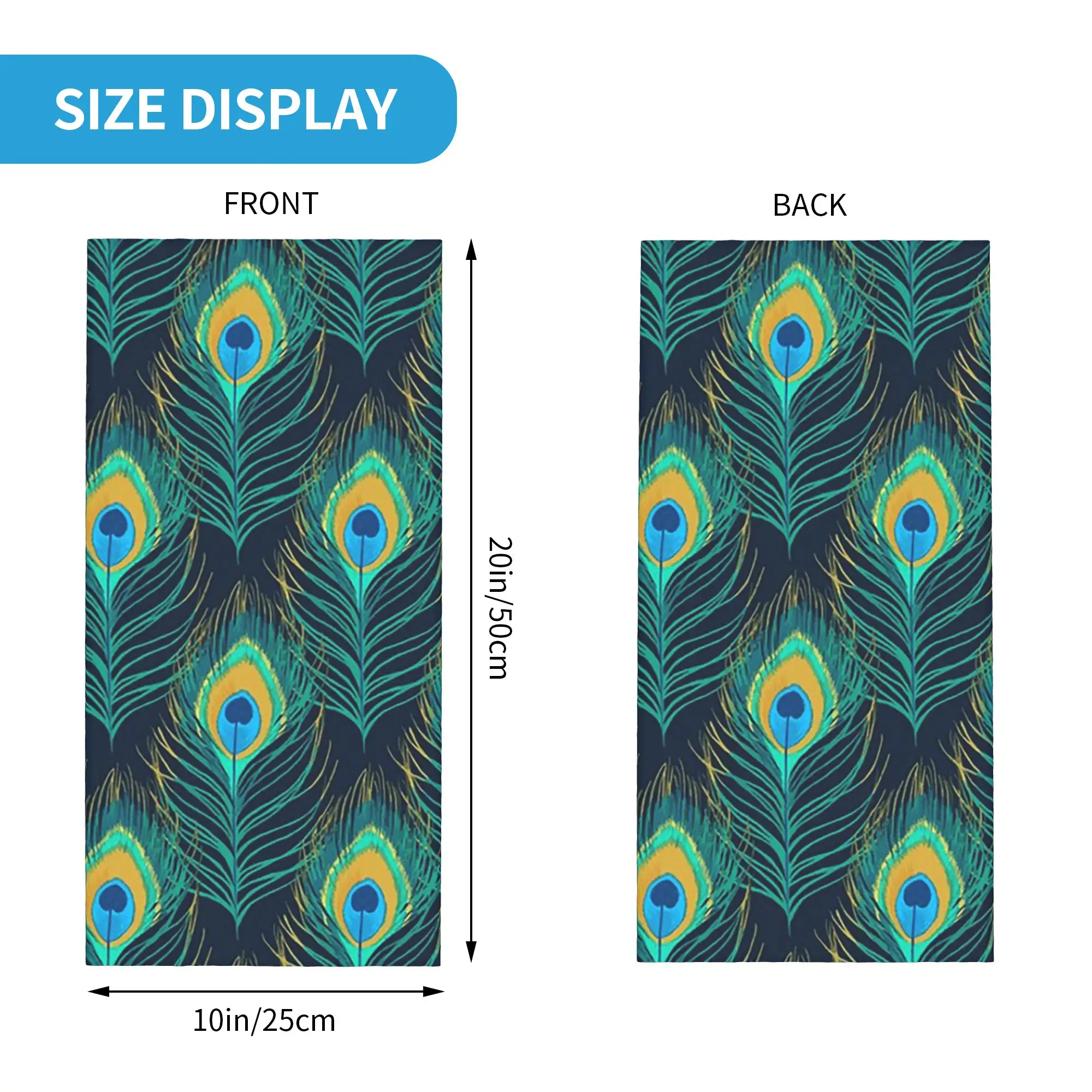 Peacock Eye Feathers Art Board Bandana Neck Gaiter Printed Mask Scarf Multi-use Face Mask Outdoor Sports For Men Women Adult - view 4