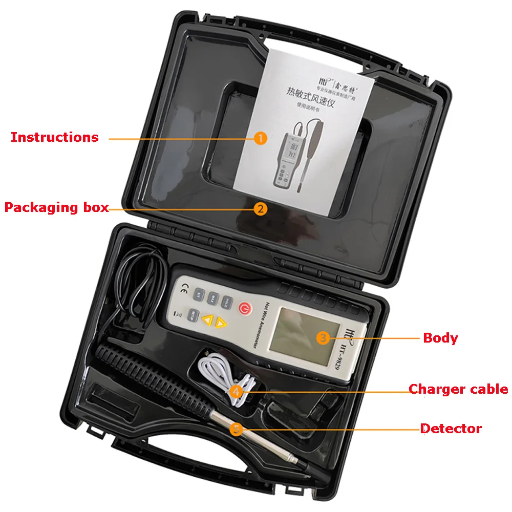 HT-9829 High-precision Digital Handheld Thermal Anemometer