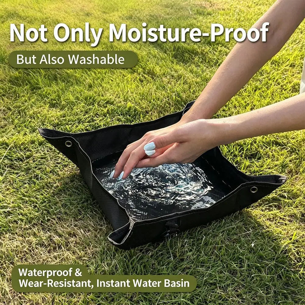 Portable Foldable Dual Purpose Ultra Light Small Ground Pocket Tray Storage Camping Music Festival Moisture-proof Pad