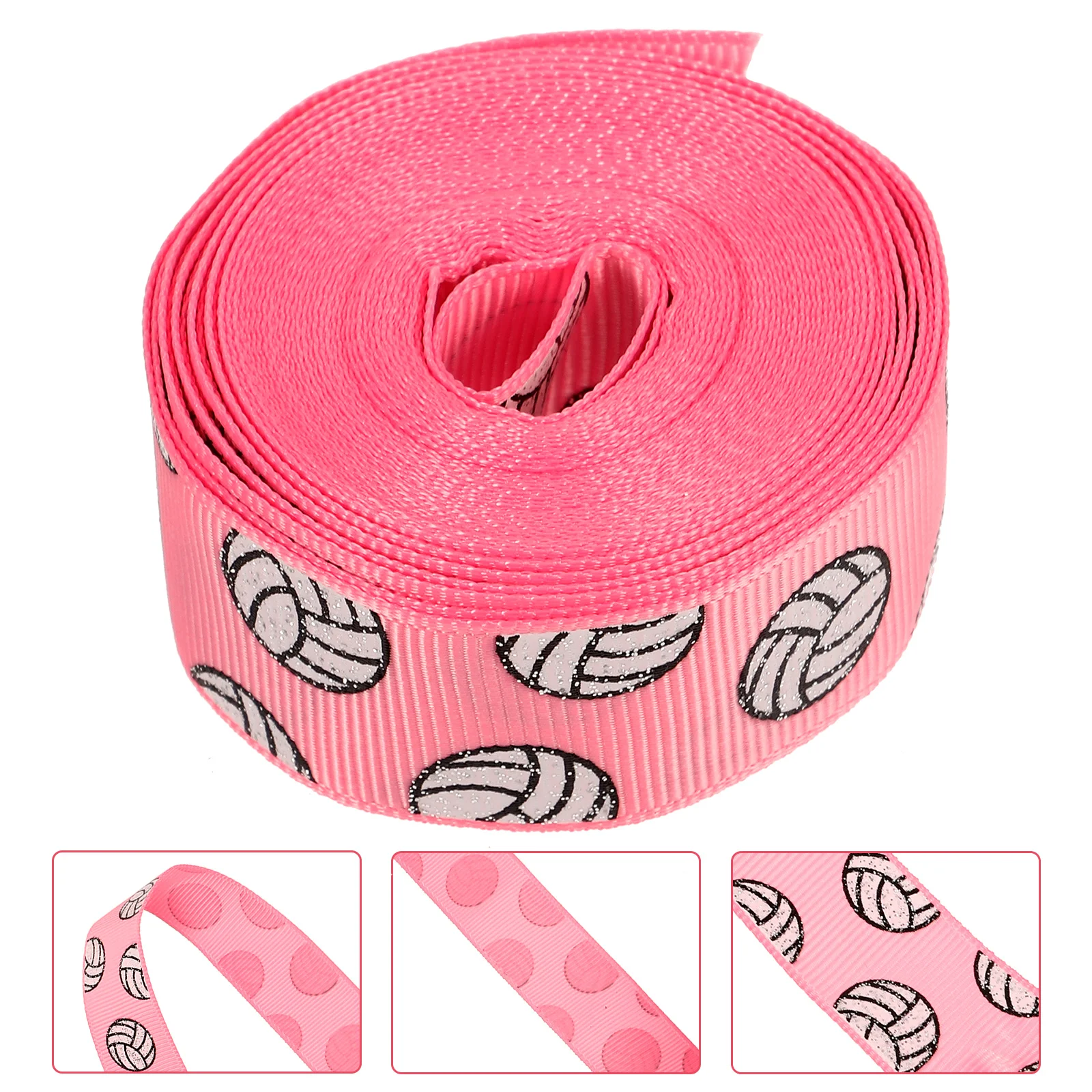 

5 Yard Reel Volleyball Ribbon Poly Comfortable Supple Gray Ink Print Sports Atmosphere Gift Wrapping Decorative Multi Function