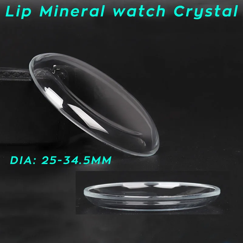 Reloj de cúpula alta con forma de tapa, cristal redondo, revestimiento AR, lente de espejo de cristal Mineral, 25mm-34,5mm de diámetro para reparación de relojes