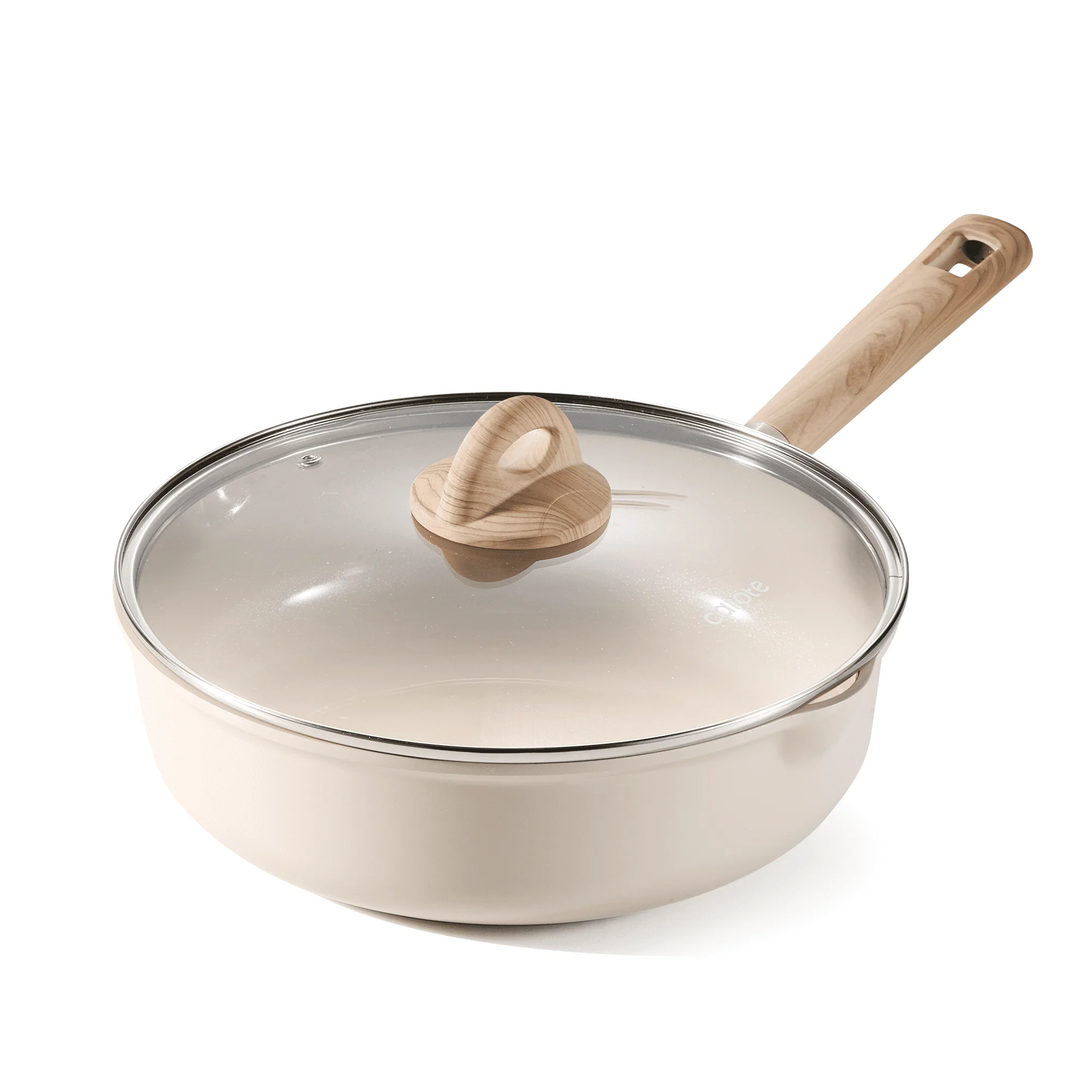 

CAROTE 5 Quart Saute Pan Healthy Ceramic NonStick Jumbo Cooker, Induction 11 Inch Frying Pan with Cover, Toxin Free Non Stick S