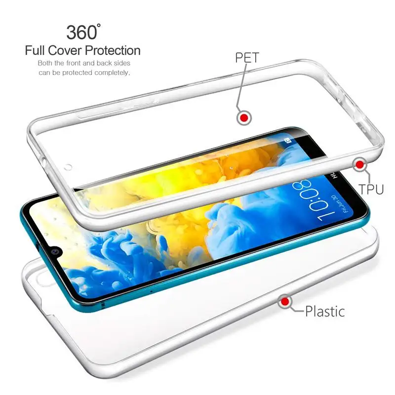 360° Full Body Case For Huawei P20 P30 P40 Lite Mate 10 20 Pro P Smart 2019 2020 2021 Honor 8x Clear Hybrid PC Hard Cover