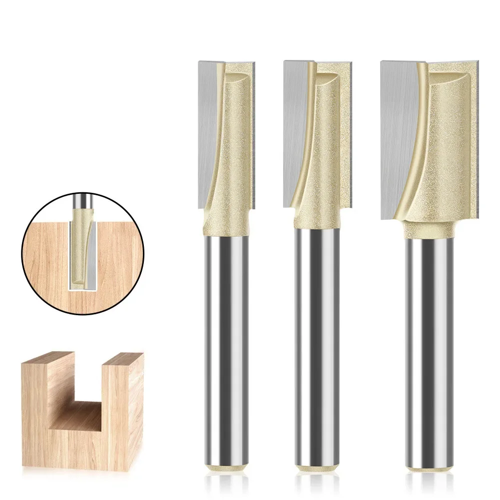 Professional 1/4′′ Shank 1/2′′ Shank Slotting Cutter Router Carpentry Tool Set Fresa,Milling Cutter Cleaning Bottom Bit for Wood