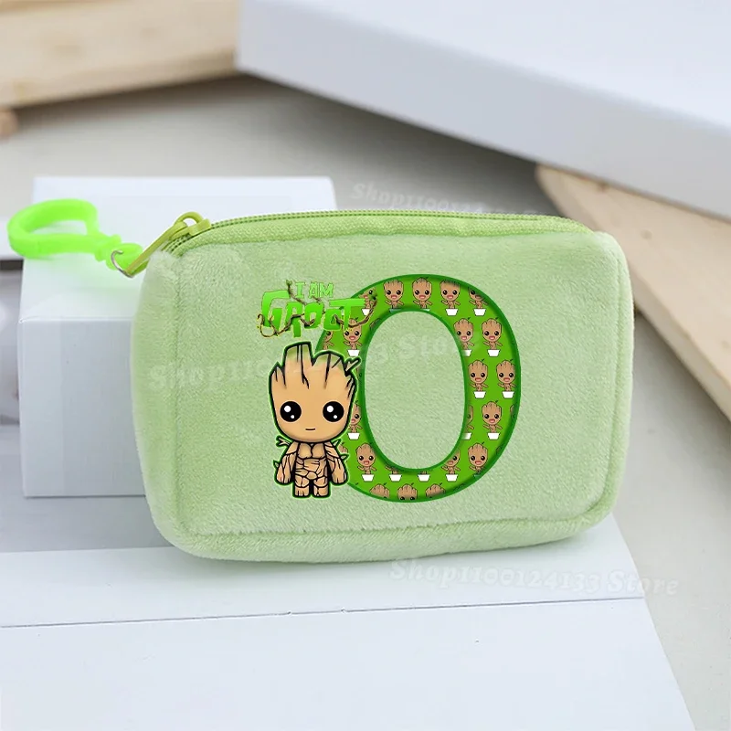 Marvel Groot Kids Coin Purse Portable Letters Disney Role Cartoon Print Plush Wallet Bank Card Storage Bag Prezent urodzinowy dla dziecka