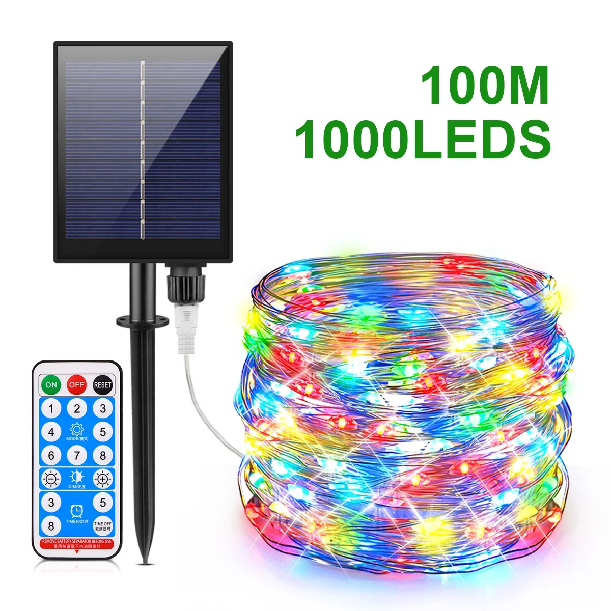 

100M 50M Outdoor Solar Fairy Lights LED Copper Wire String Light Waterproof Solar Lamp 8 Modes Wedding Garden Galand Decor Gift