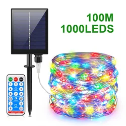 100M 50M Outdoor Solar Fairy Lights LED Copper Wire String Light Waterproof Solar Lamp 8 Modes Wedding Garden Galand Decor Gift