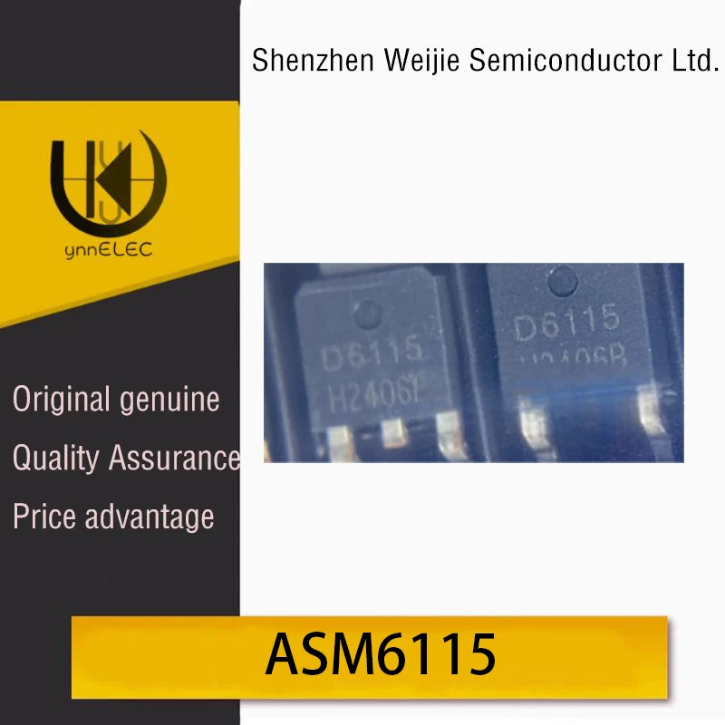 ASM6115 Genuine Original Product TO252 Package P-Channel 60V 35A MOSFET Chip Silkscreen Marking: D6115