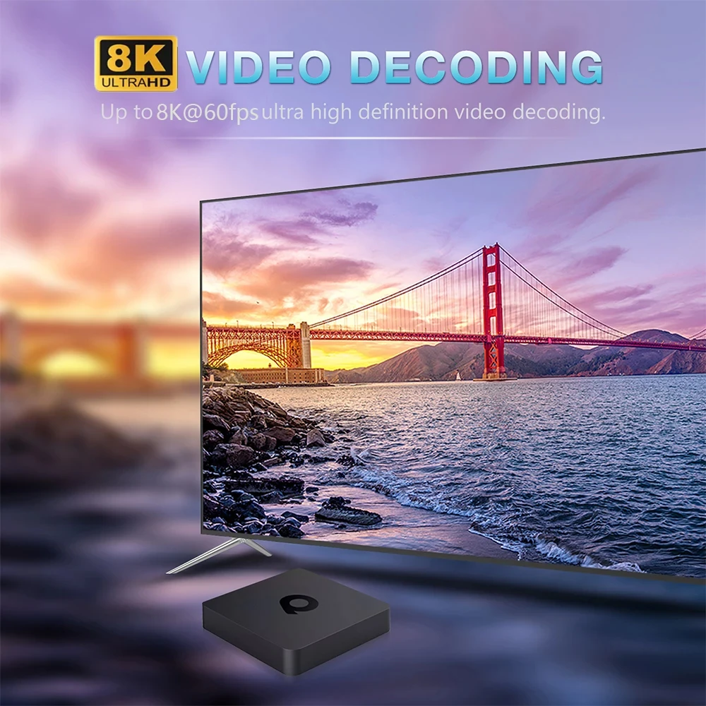 Smart TV Box Android14 WiFi 2.4G/5G Bluetooth Voice Control Media Player Netflix YouTube Google Assistant Play HDR10 Set Top Box