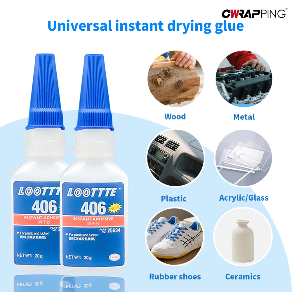 Instant Dry Adhesive 401 402 403 406 411 415 416 460 495 496 498 for Leather Glass Rubber Metal Wood Plastic Fast Repair Tool