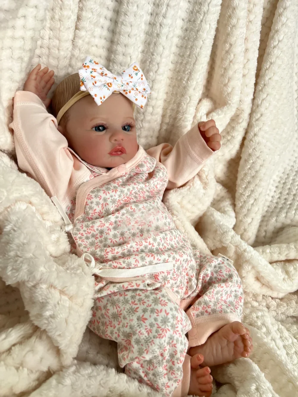 19inch Already Finished Reborn Baby Doll Meadow Soft Body 3D Painted Skin with Visbile Veins Collectible Art Doll Christmas Gift