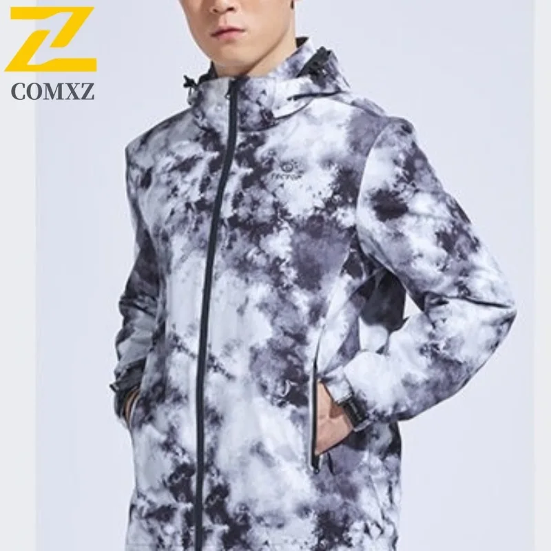 

COMXZ Cross Border Camouflage Coat Men Spring Autumn Mens 2025 Casual Plus Size Jacket Sport Workwear lightweight windbreaker