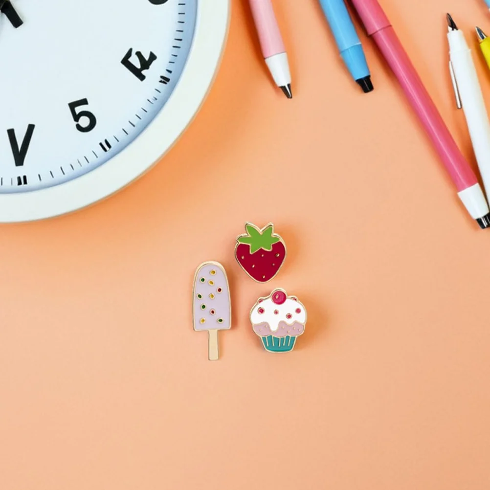 

6pcs Ice Cream Candy Brooch Pin Cute Cartoon Breastpin Lightweight Summer Fashion Accessory For Kids Women Daily Wear Party