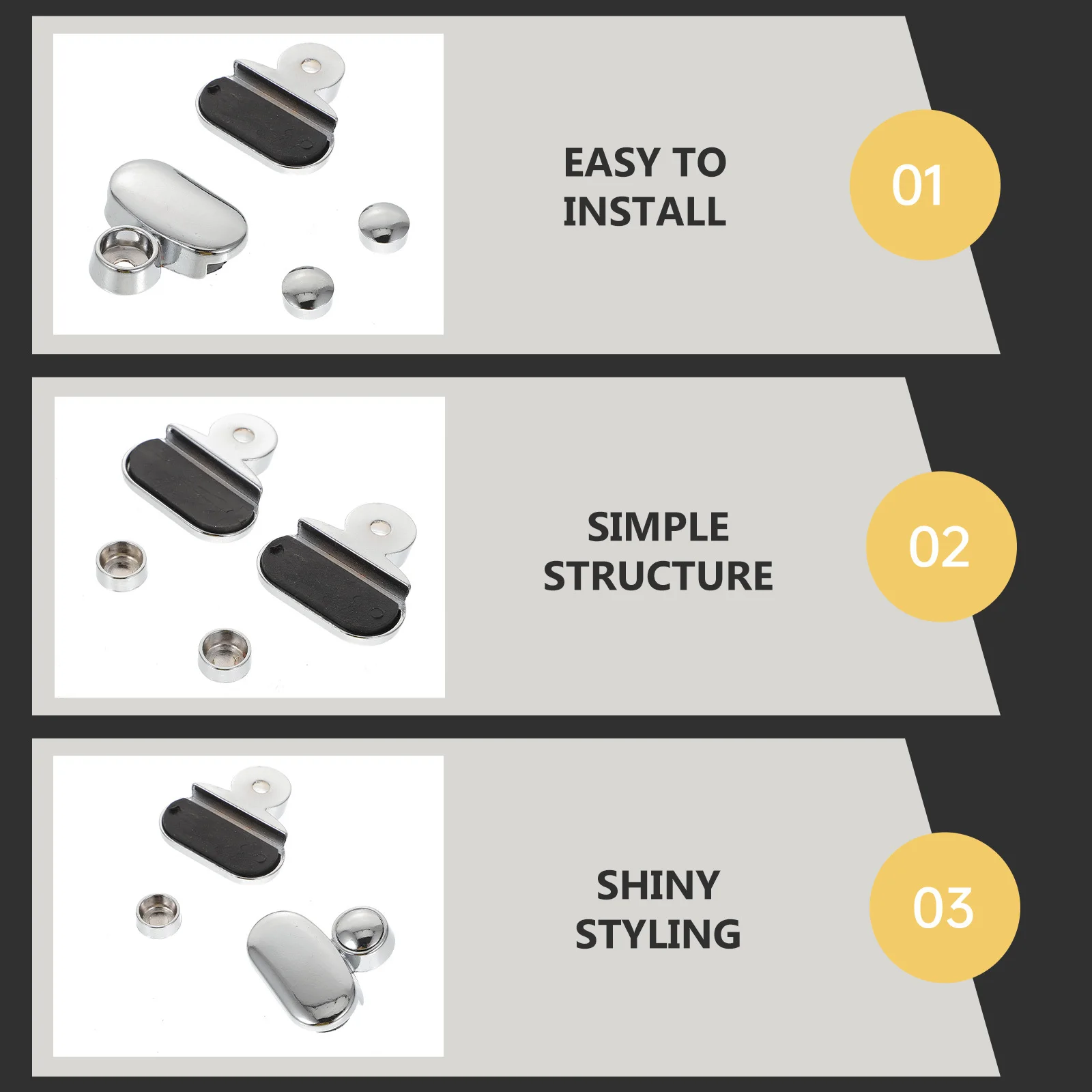 

4Pcs Non-Punching Glass Clips Wall-Mounted Mirror Holders Zinc Alloy Fixing Clamps Practical Safe Silver Zinc Alloy Mirror Clips