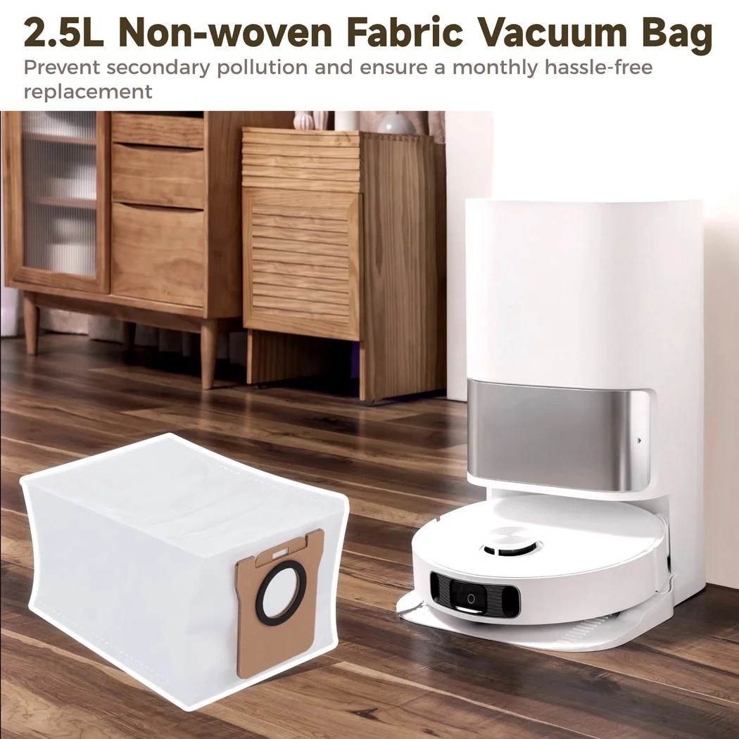 10Pcs/Set Vacuum Cleaner Bags Vacuum Bag Compatible With Xiaomi Dreame Robot 2.5L Vacuum Cleaner Base Station Vacuum Dust Bag