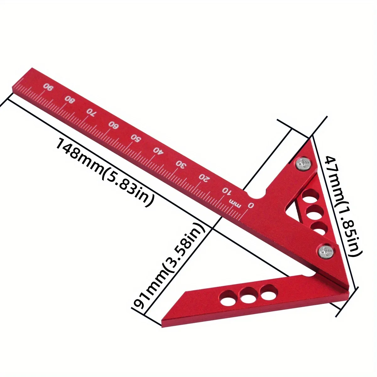 Metric Woodworking Square Center Scribe Carpenter Ruler Measuring Tool 45/90 Degree Right Angle Line Gauge Woodworking Tools