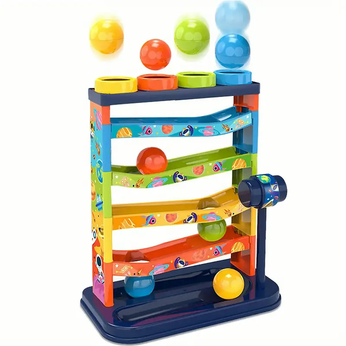 Ensemble de jouets de rampe de boule roulante coulissante de piste colorée de 5 couches, jouet de taraudage de Puzzle d'éducation précoce, jouet Montessori, cadeau d'anniversaire