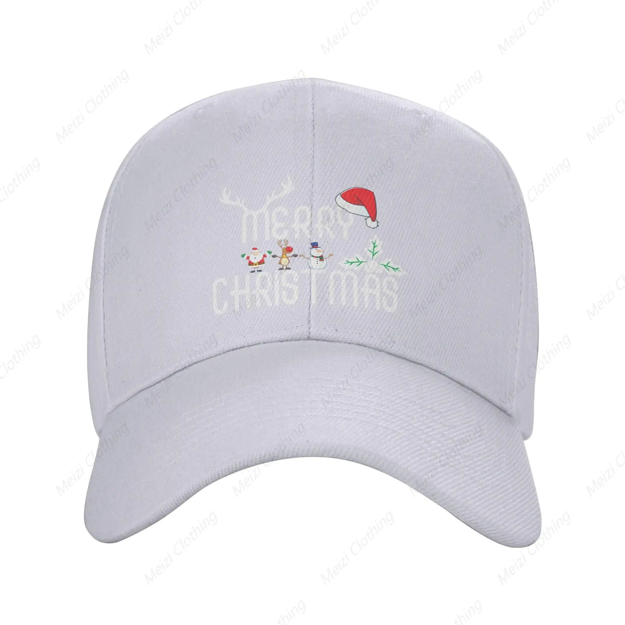 

Merry Christmas Truck Hat Christmas Decoration Printed New Year Baseball Hat Men's and Women's Adjustable Navy Blue Gift Hat