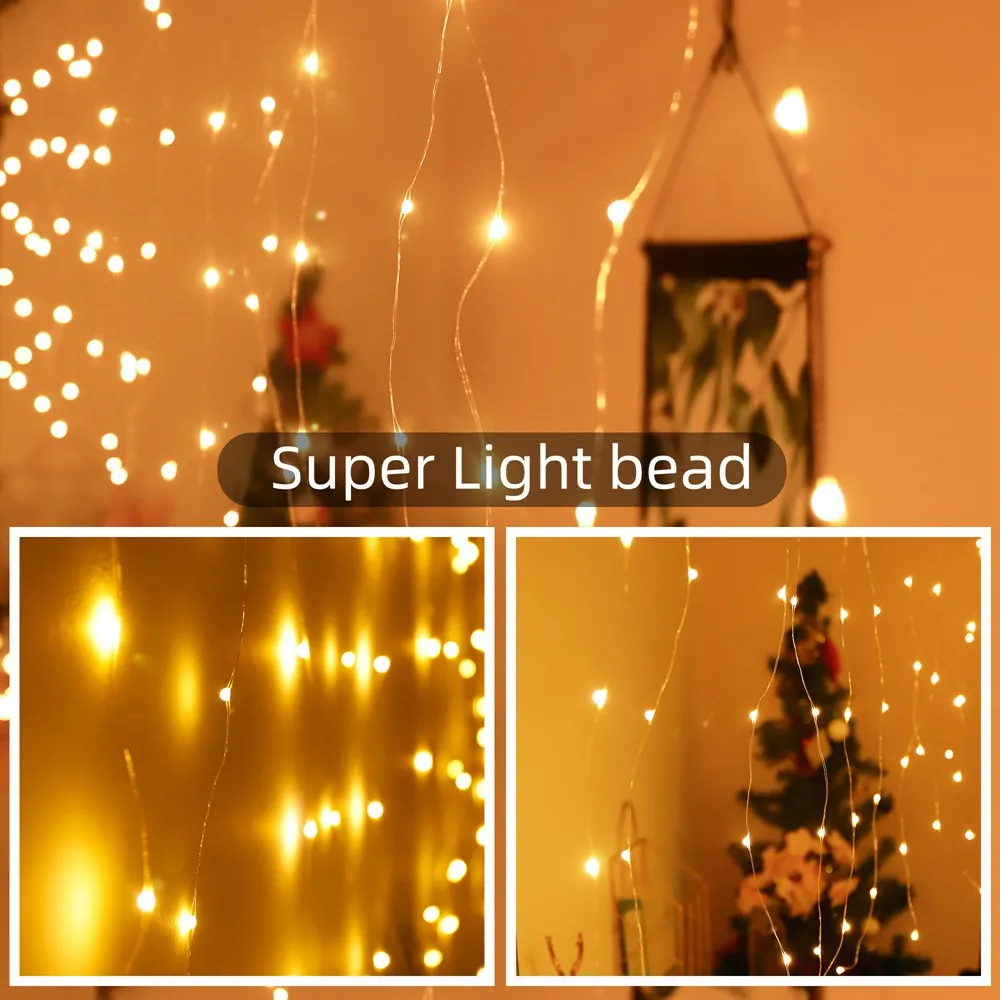 Solar Icicle String Lights 6m 130leds Waterproof Outdoor Curtain Icicle String Lights Christmas Lights for Balcony Eaves House