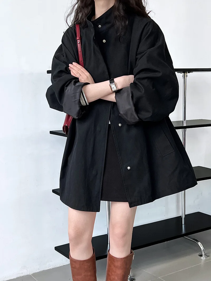 LANMREM Temperament Short Trench For Women Lapel Single Breasted Solid Color Pockets Design Coat 2026 Spring Autumn New 2Z2225 35 IMG_4126(20230920-001213).jpg