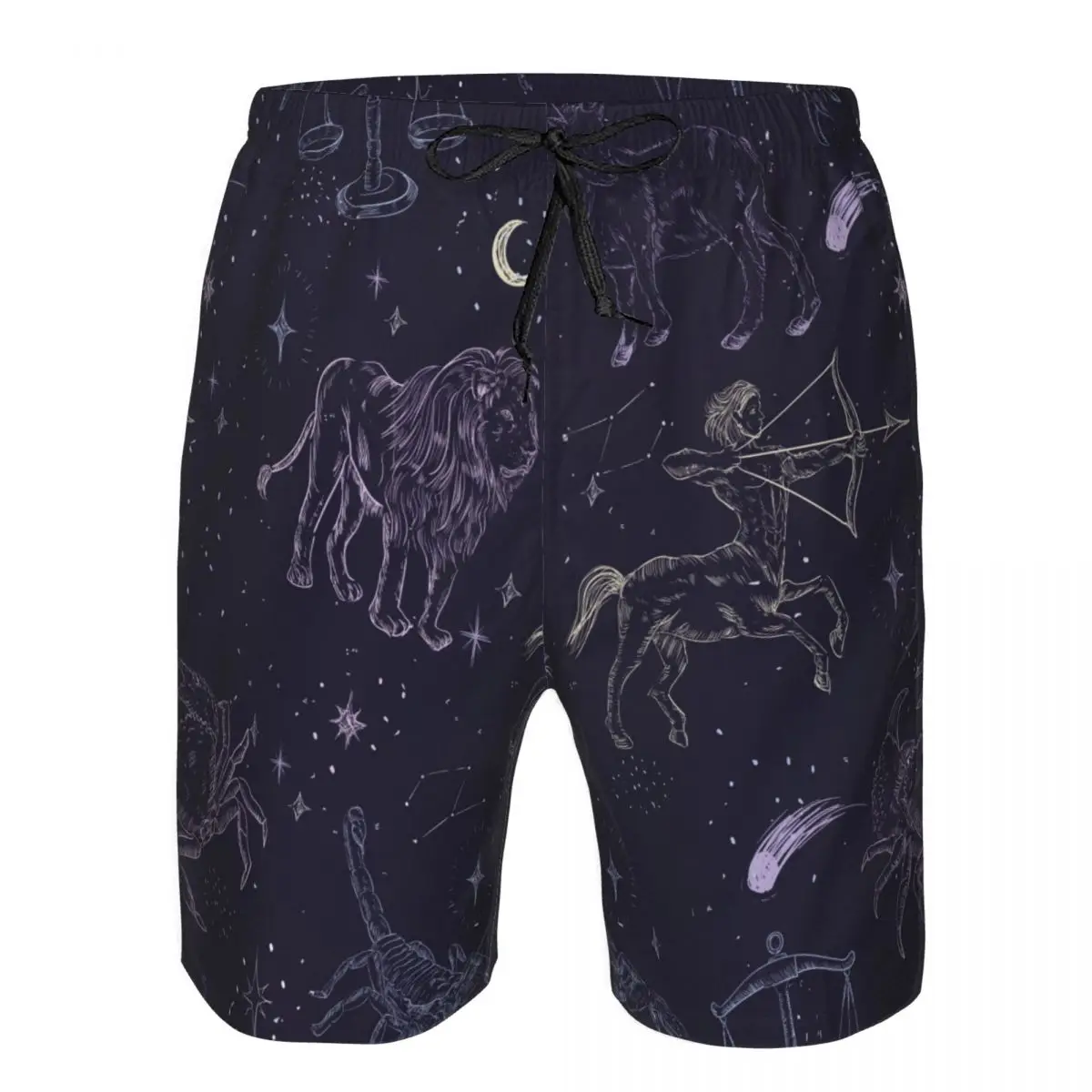 Hand Drawn Zodiac Quick Dry Swimming Shorts For Men Swimwear Swimsuit Swim Trunk Bathing Beach Wear