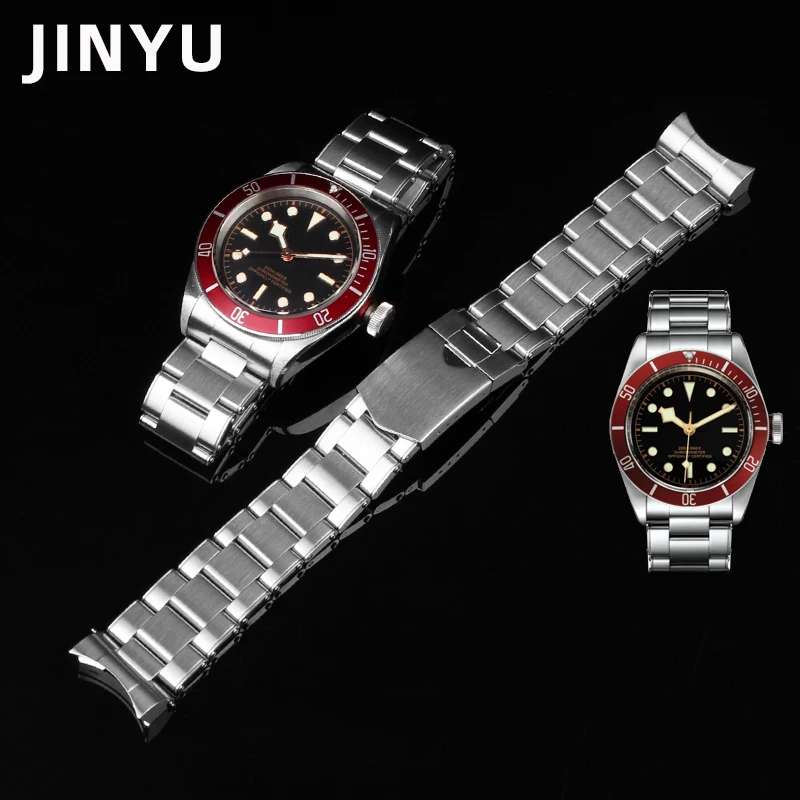 Solid Stainless Steel Watchband For Tudor Black Bay 79830 79730 79220R Heritage Chrono Watch Strap Wrist Bracelet Rivet 22mm