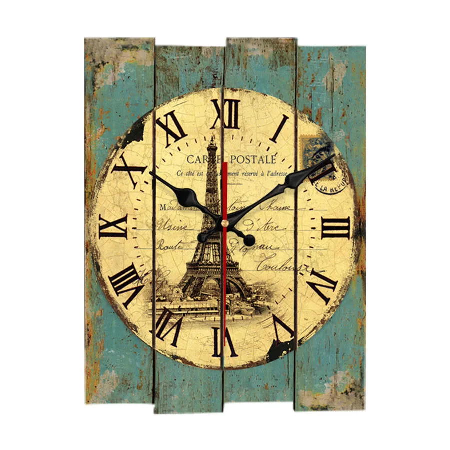 

Creative Wall Clock Living Room Rectangular Wall Clocks Wooden Nordic Vintage Pow Patrol Women Mechanism Watches