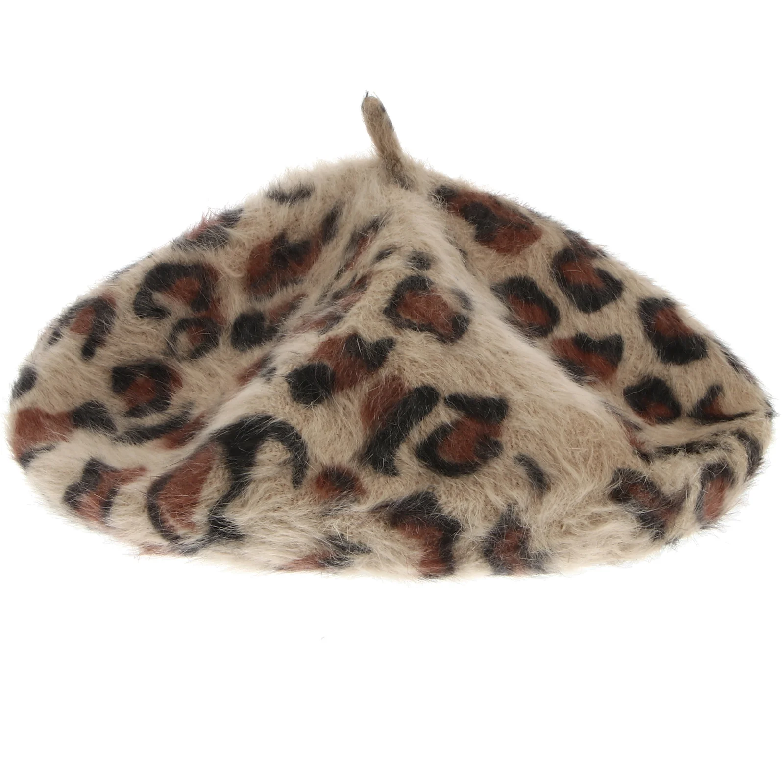 

Beret Hat Women Fashion Leopard Print Winter Autumn Warm Flat Cap Soft Breathable French Style All-Match Sunshade Hat For