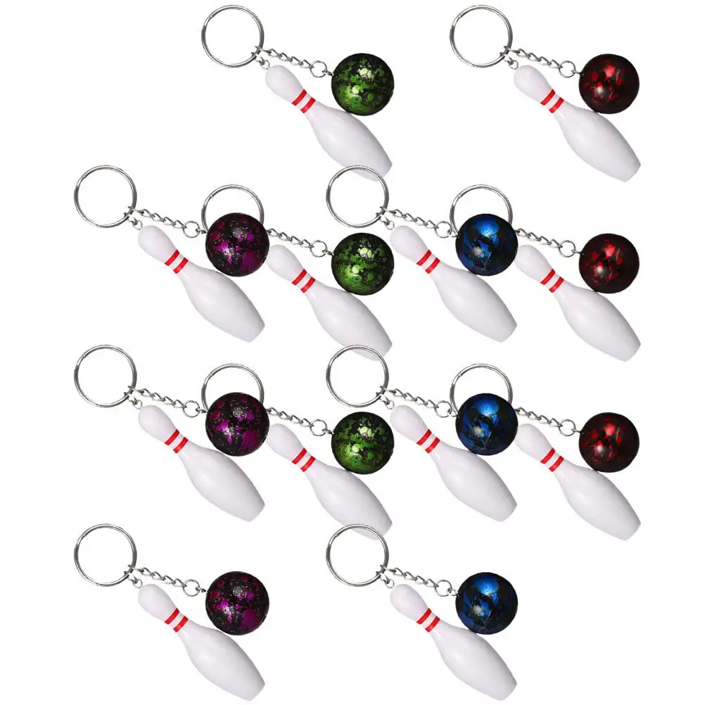 

12 Pcs Accessories Bowling Keychain Bracelet Bag Pvc Souvenirs Party Decorations