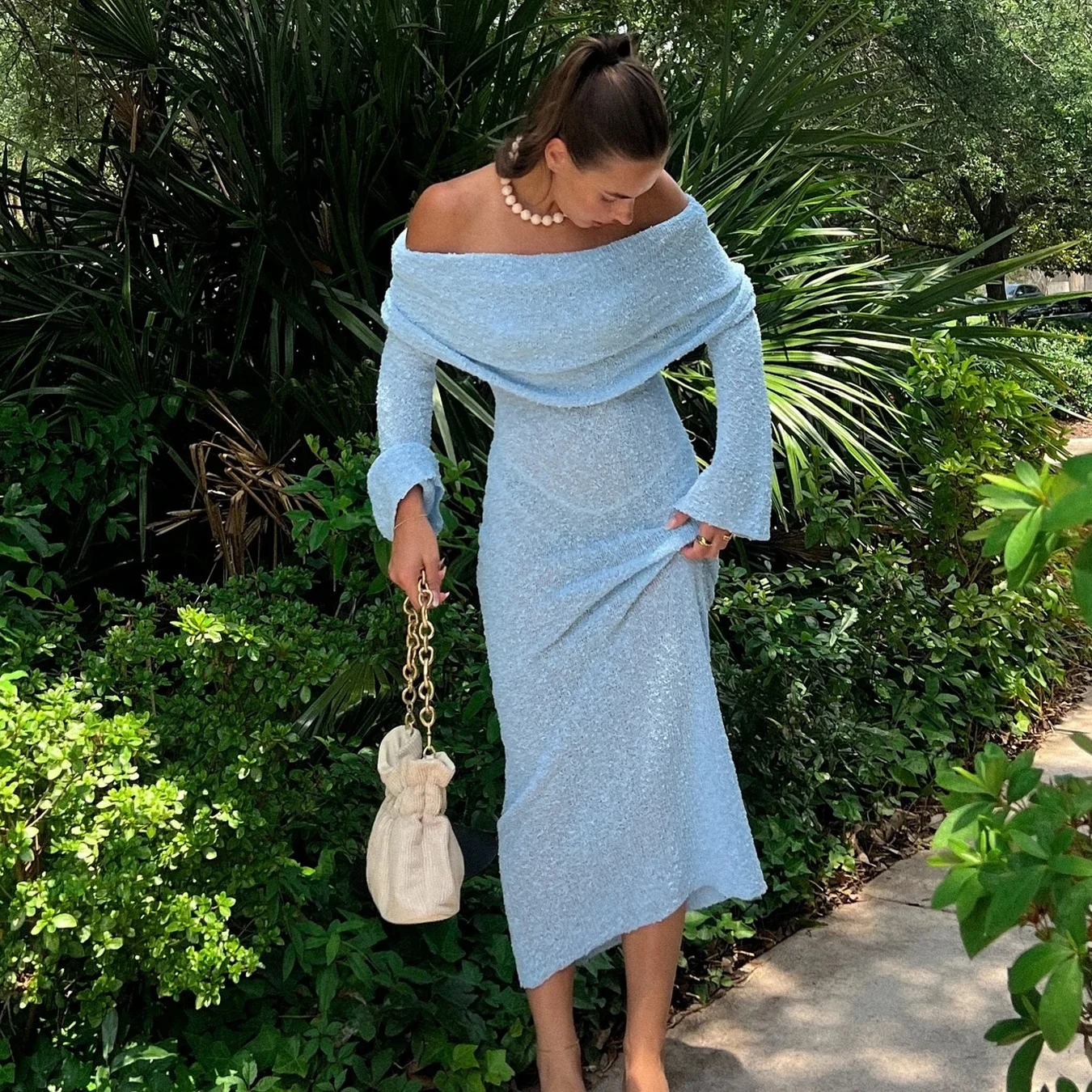 ชุดเดรสไหมพรมแฟชั่นสไตล์ไหล่เดียวซีทรูสำหรับผู้หญิง ชุดคลุมกันแดดสำหรับวันหยุดพักผ่อนริมชายหาด งานปาร์ตี้ริมสระน้ำ ชุดเดรสยาวหรูหรา