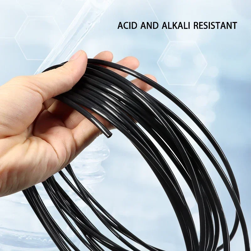 Black PTFE Tube 2.5KV 150V ID 0.3 ~ 3.38mm F46 Insulated Capillary Heat Protector Transmit Hose Rigid Corrosion Resistant Tubing