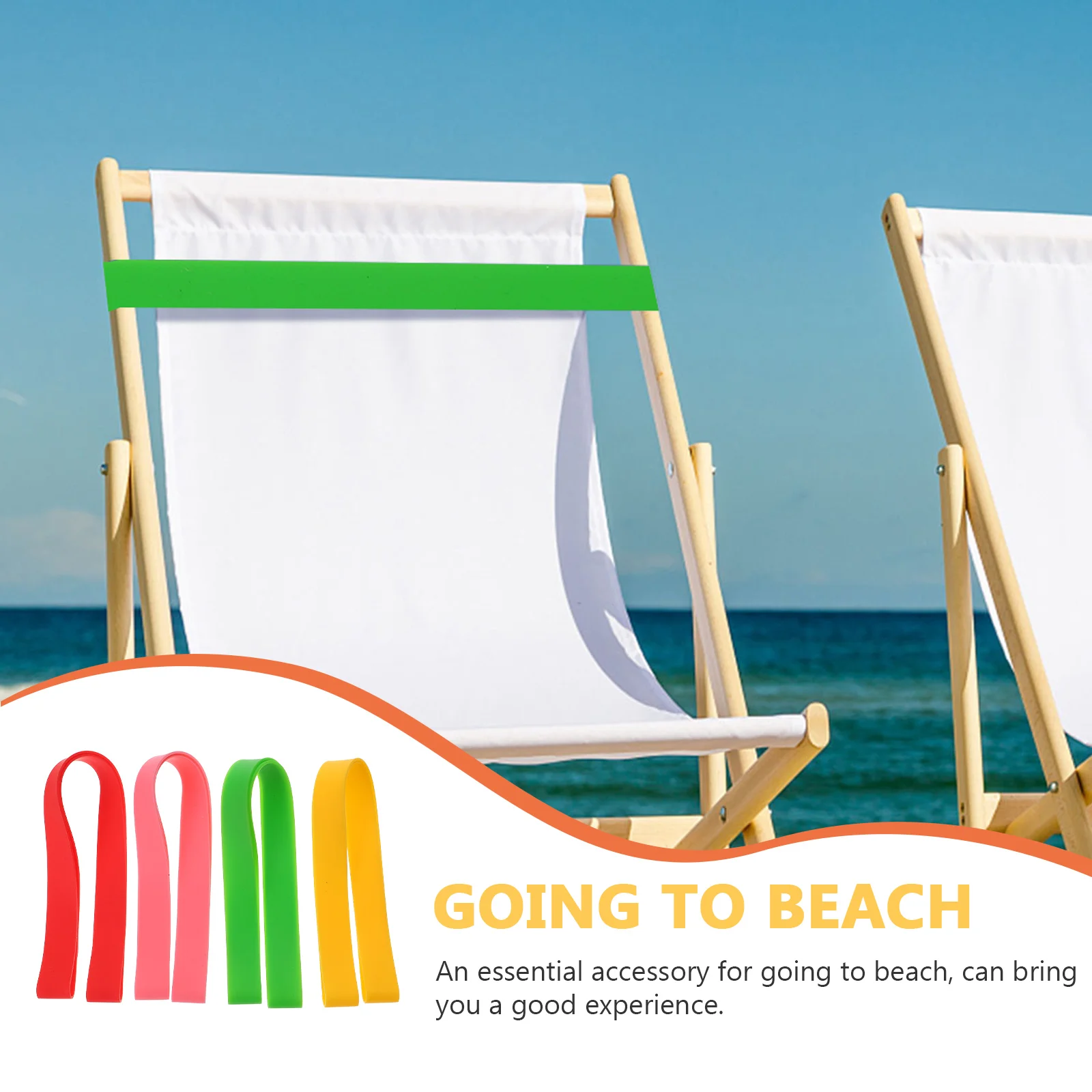 

4pcs Silicone Straps for Beach Chairs Towel Bands Beach Chair Towel Band Fixing Accessories Reusable Elastic Portable
