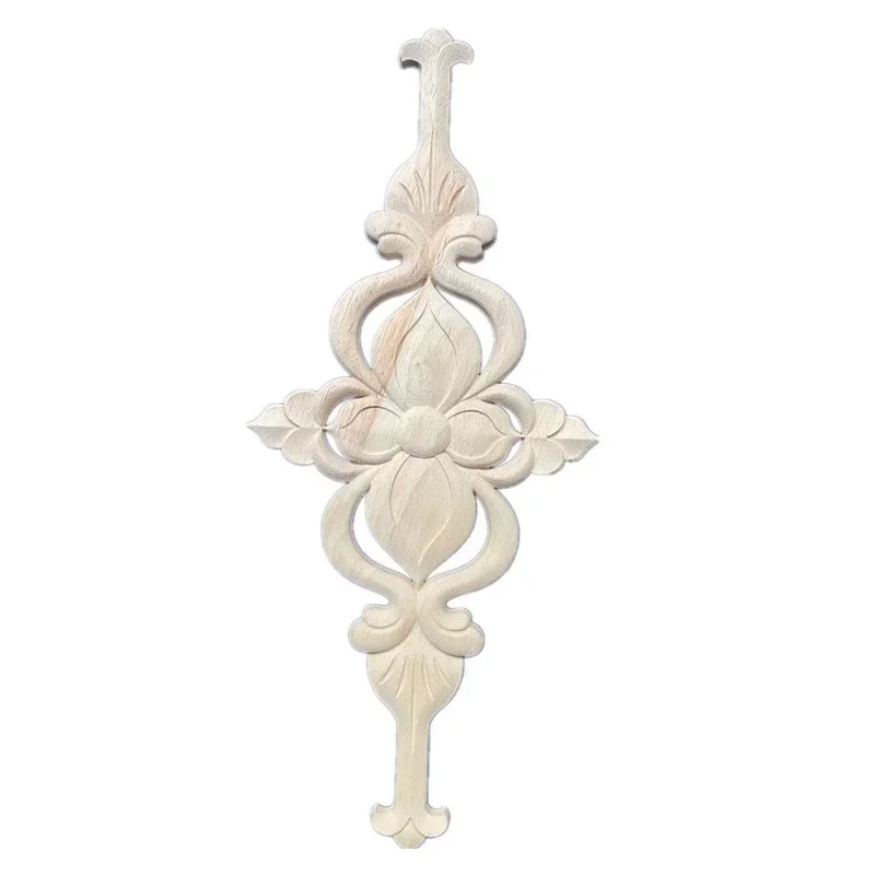 Wooden Applique for Furniture Unpainted Wood Carved Decal Corner Onlay Home Decoration Accessories Wood Decal Vintage Room Decor
