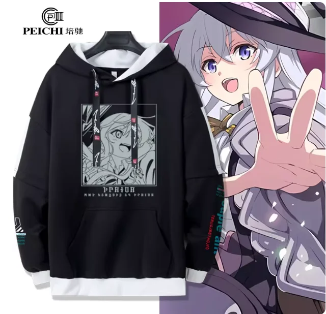 

Japanese Anime Elaina Hooded Hoodie Cosplay Autumn Winter Men Women Coat Loose Jacket Tops PC