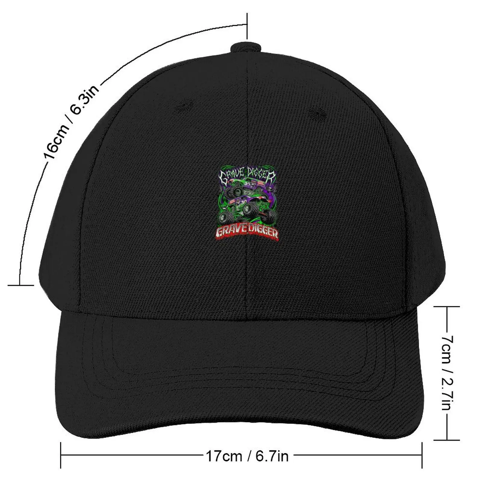 Monster jam grave digger monster truck art fans Baseball Cap Golf Cap Hood Snap Back Hat Woman Men's