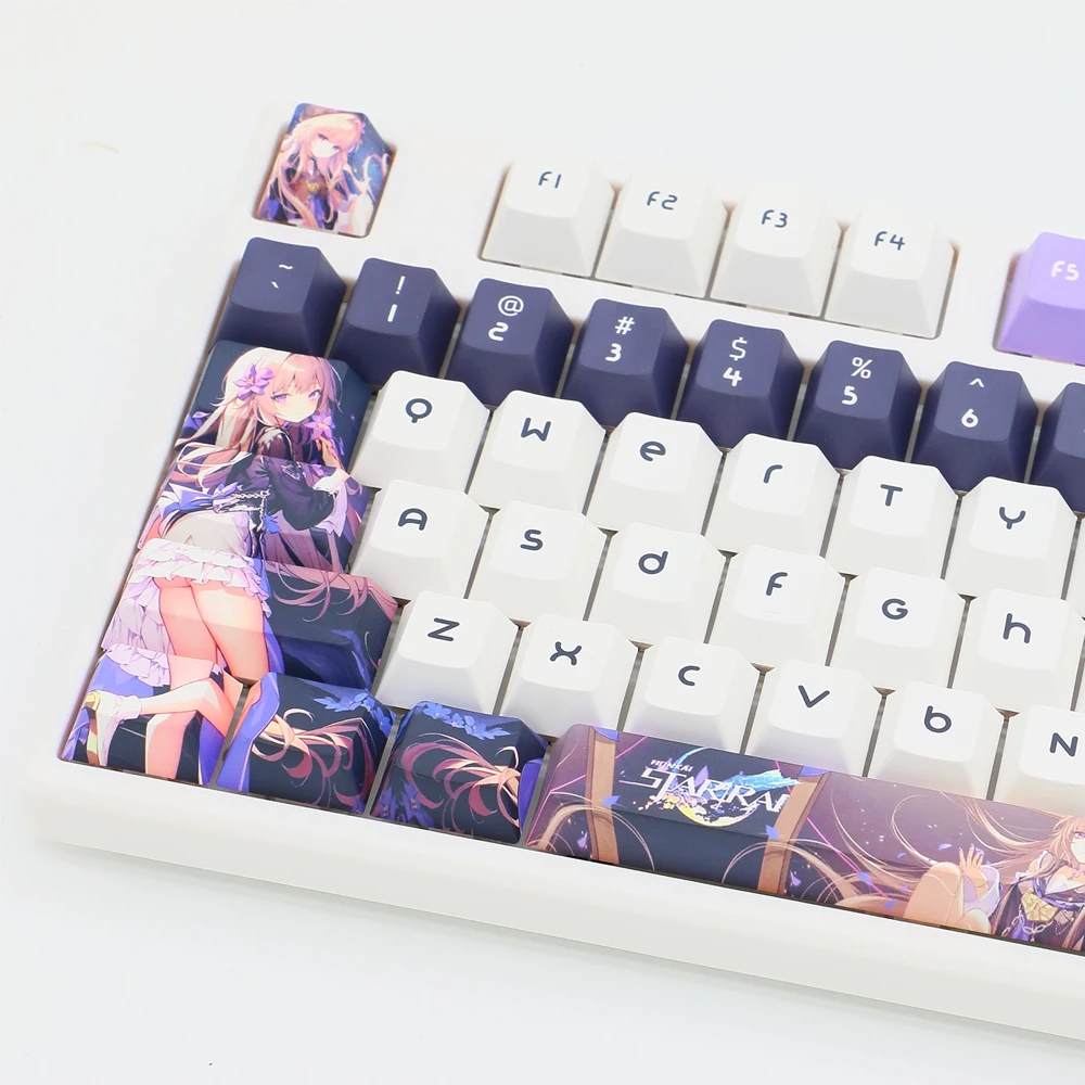 Honkai Star Rail Key Caps Anime Herta Keycaps PBT Cherry Profile Custom Designed Keycap Set For MX Switch Mechanical Keyboard