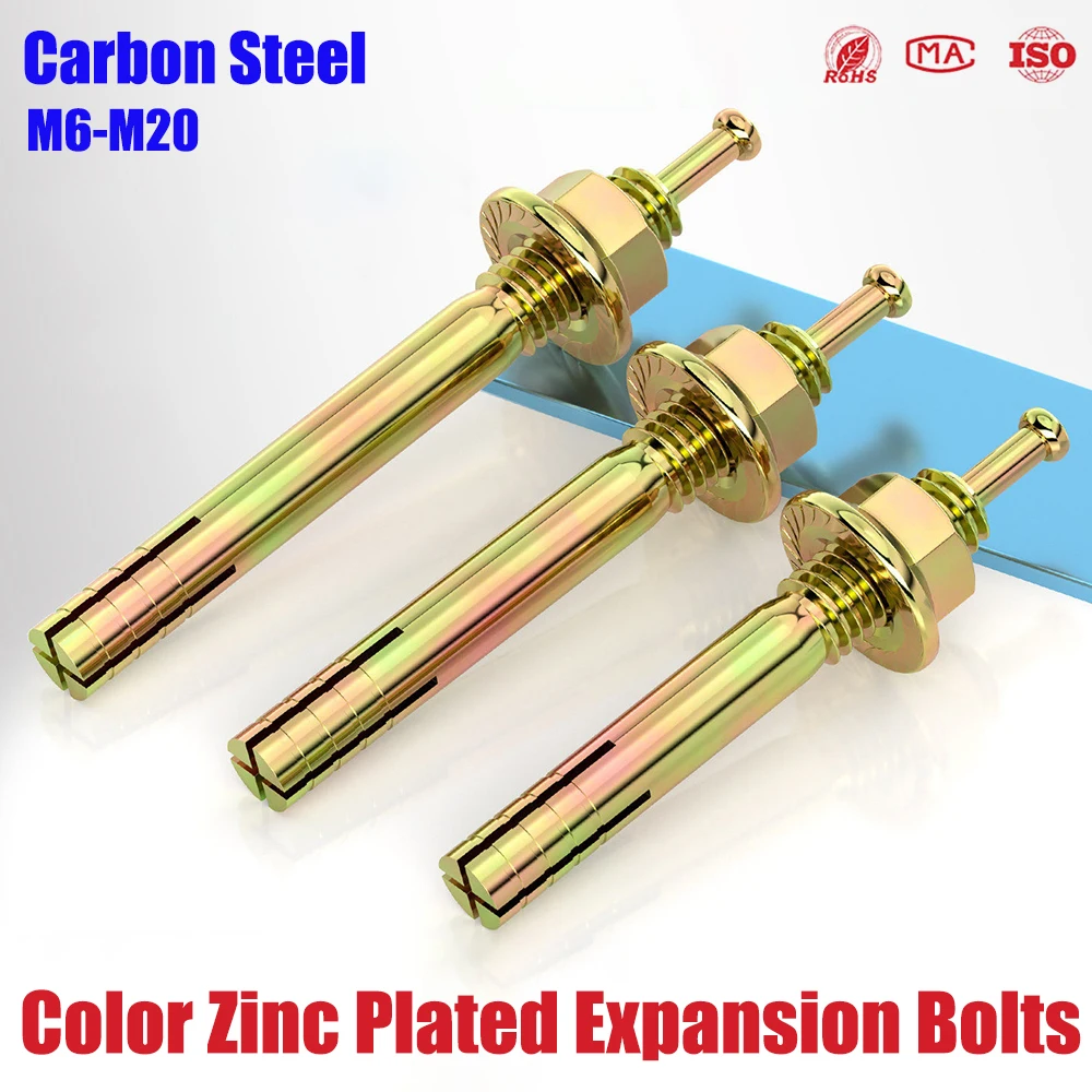Strike Anchor Hammer Drive Expansion Bolt Yellow Zinc Plated Wall Anchors  Heavy Duty Metal Screw For Concrete Brick Wall Fixing
