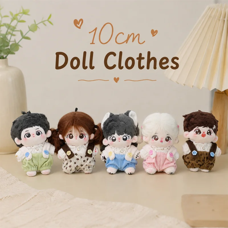 10cm Cotton Doll Clothes Strap Pants Base Shirt Set 5 Styles To Choose From Suitable For Normal Body Chubby Body Starfish Body