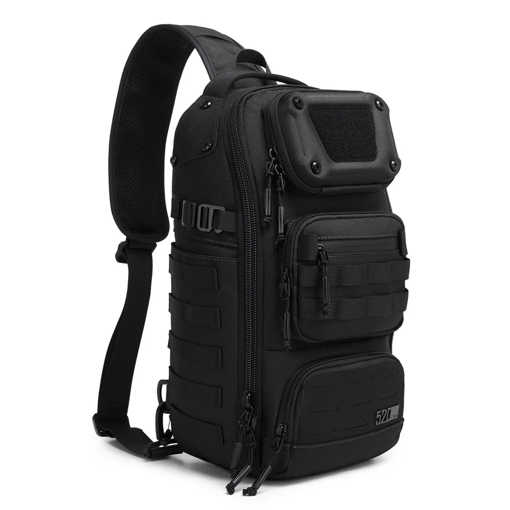OZUKO Men Chest Pack Tactical Sling Bag Waterproof Multi-Functional Large Capacity Wear Resistant Outdoor Crossbody Shoulder Bag