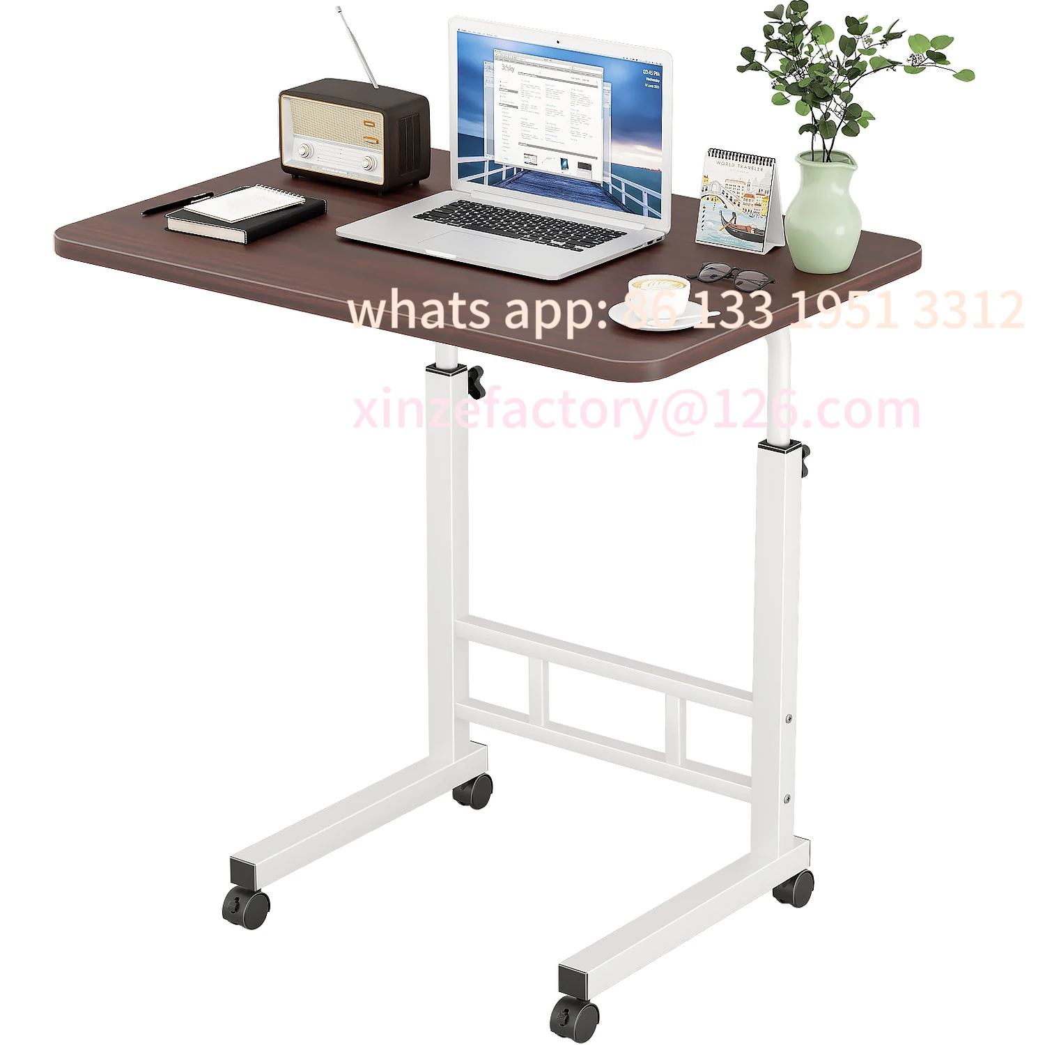 

Customizable Laptops Stands Adjustable Side with Wheels Center Side Table Laptop Table Adjustable Height