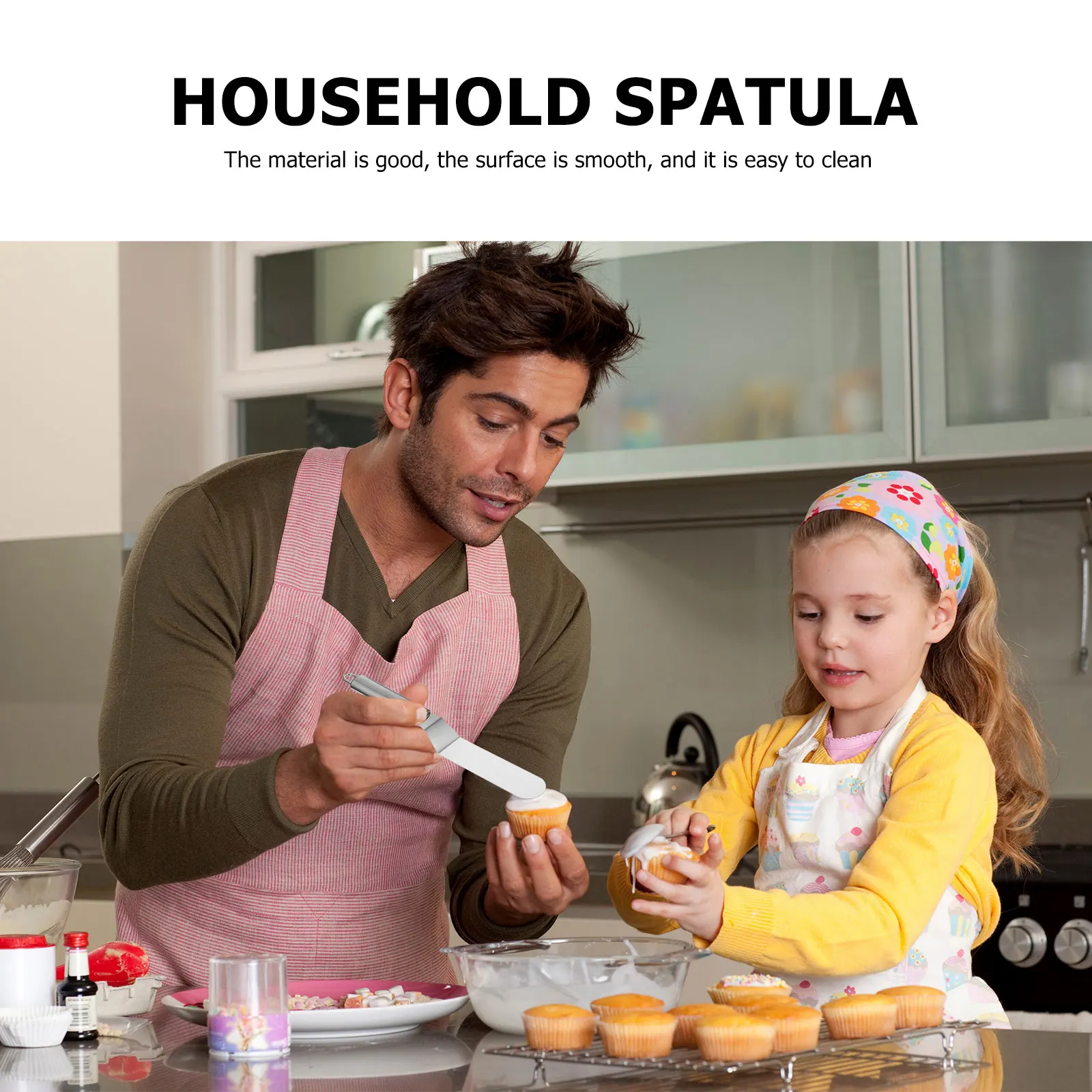 

3 pcs Cake Icing Set Stainless Steel Non-Stick Baking Scraper Heat Resistant Easy Clean Kitchen Tool Baking Pan Cream Spatula