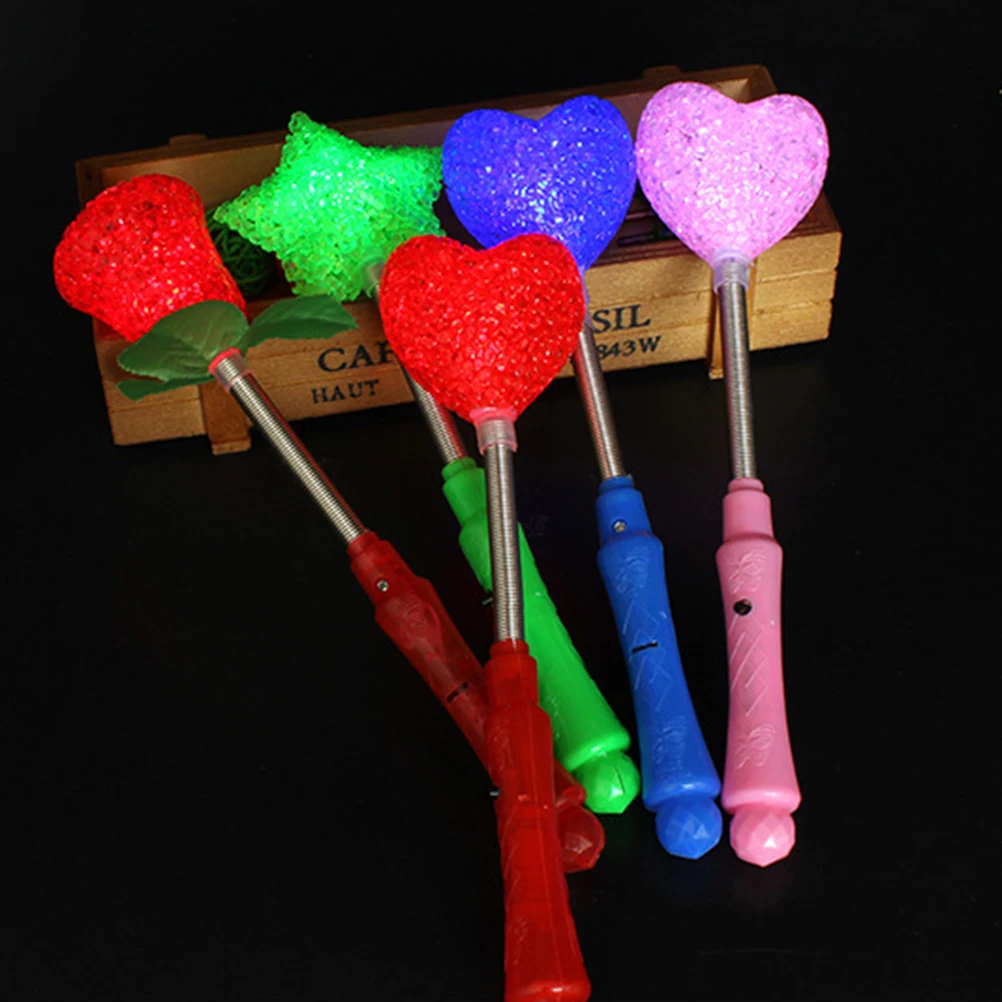 

12 Pcs Light Stick Flash Shining Glow for Concert Party Sticks Heart Beautiful Heart-shaped