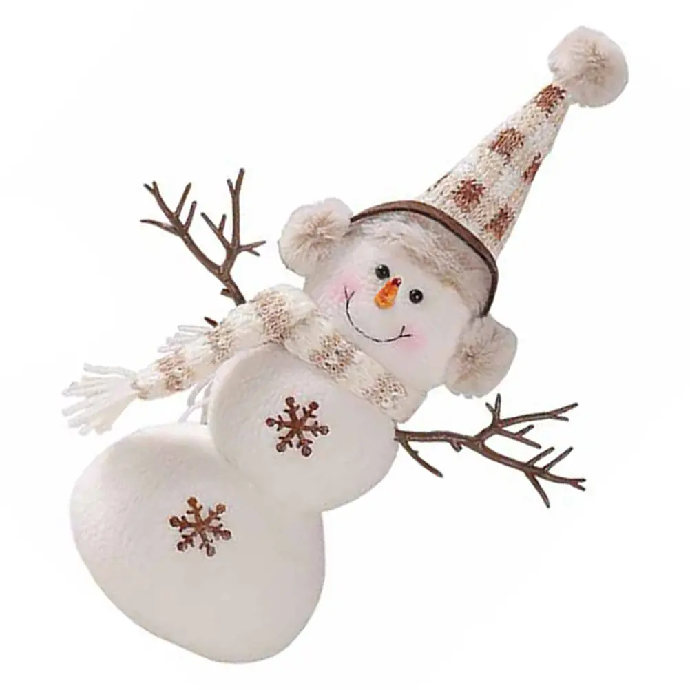 

Christmas Snowman Ornament Creative Hatted Desktop Decoration Tabletop Xmas Scene Prop Holiday Party Supplies Christmas Decor