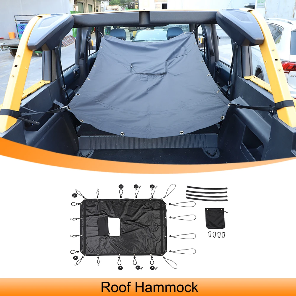 

Car Top Roof Hammock Cover Cargo Storage Net for Ford Bronco 2021 2022 2023 4-Door Multifunctional Rest Bed Interior Accessories