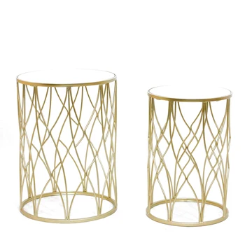 MR okrągły metalowe lustrzane stół akcentujący stół boczny stół dekoracyjny nogi lustro Top Home Decor meble akcentujące